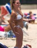 Zara Holland in Bikini at a Beach in Barbados