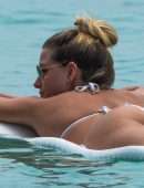 Zara Holland in Bikini at a Beach in Barbados