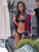 Alessandra Ambrosio in Bikini at a Pool in Cannes