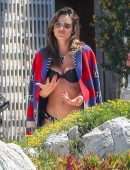 Alessandra Ambrosio in Bikini at a Pool in Cannes