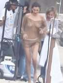 Bella Hadid in See-Through for Photoshoot in Malibu