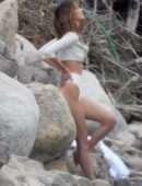 Bella Hadid in See-Through for Photoshoot in Malibu