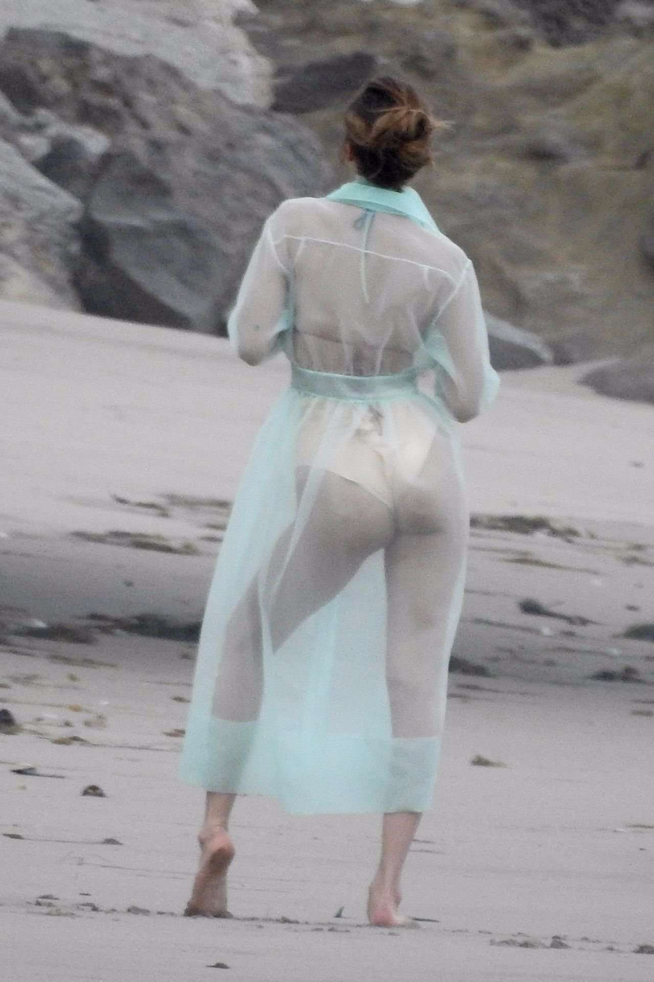 Bella Hadid in See-Through for Photoshoot in Malibu