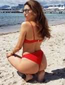 Blanca Blanco in Red Bikini for Photoshoot in Cannes