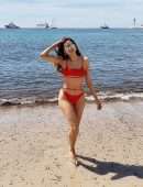 Blanca Blanco in Red Bikini for Photoshoot in Cannes