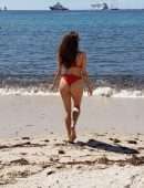 Blanca Blanco in Red Bikini for Photoshoot in Cannes