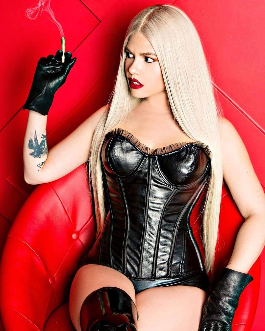 Chanel West Coast in Black Corset Photoshoot 2019