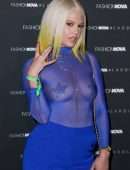 Chanel West Coast in See-through at Fashion Nova x Cardi B Collection Launch Event