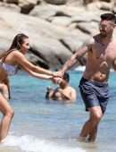 Chloe Goodman in Bikini at a Beach in Mykonos