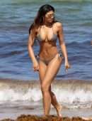 Danielle Herrington and Jasmine Sanders in Bikini on the Beach in Miami