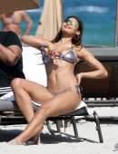 Danielle Herrington and Jasmine Sanders in Bikini on the Beach in Miami