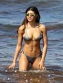Danielle Herrington and Jasmine Sanders in Bikini on the Beach in Miami