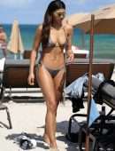 Danielle Herrington and Jasmine Sanders in Bikini on the Beach in Miami