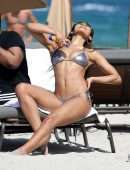 Danielle Herrington and Jasmine Sanders in Bikini on the Beach in Miami