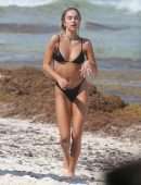 Delilah Belle Hamlin in Thong Bikini On the Beach in Tulum