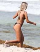 Delilah Belle Hamlin in Thong Bikini On the Beach in Tulum