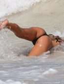 Delilah Belle Hamlin in Thong Bikini On the Beach in Tulum