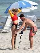 Eugenie Bouchard Working Out on the Beach in Miami