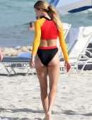 Eugenie Bouchard Working Out on the Beach in Miami