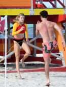Eugenie Bouchard Working Out on the Beach in Miami