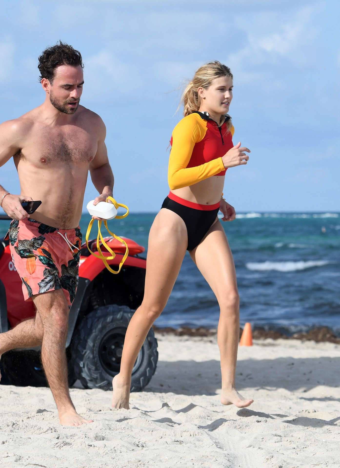 Eugenie Bouchard Working Out on the Beach in Miami