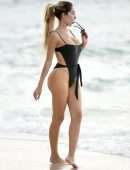 Farrah Abraham Booty in Black Swimsuit in Puerto Vallarta