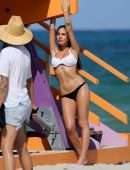 Giulia De Lellis for Bikini Photoshoot on the Beach in Miami