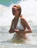 Heather Graham in Bikini on the Beach in Mexico