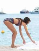 Izabel Goulart in Bikini on the Beach in Cannes