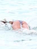 Izabel Goulart in Bikini on the Beach in Cannes