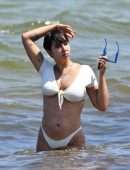 Jackie Cruz in White Bikini Relaxes on Miami Beach