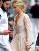 Jennifer Lawrence Braless Out in New York