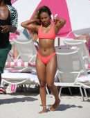 Karrueche Tran in Bikini at Beach in Miami