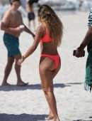 Karrueche Tran in Bikini at Beach in Miami