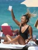 Karrueche Tran in Swimsuit on the Beach in Miami