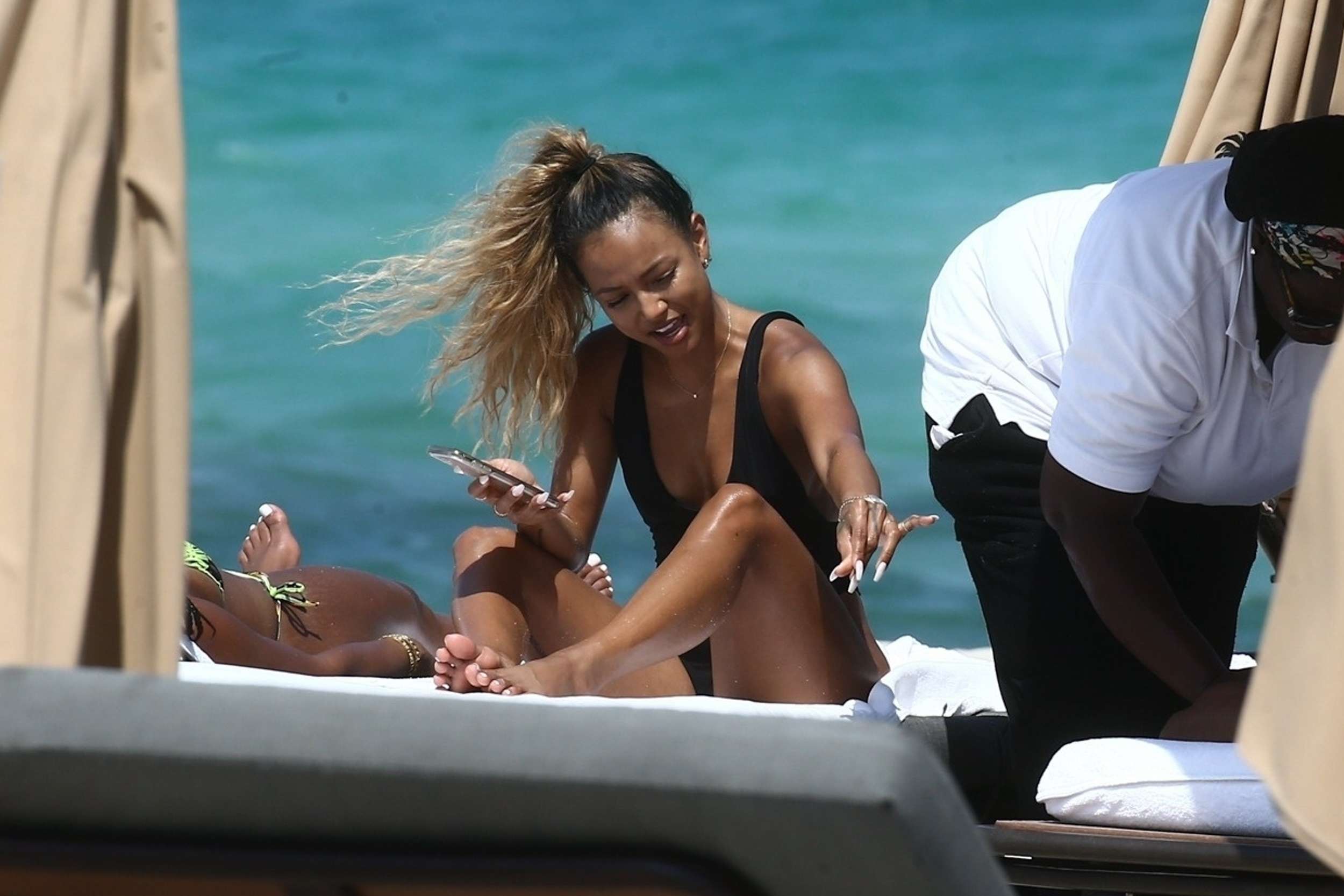 Karrueche Tran in Swimsuit on the Beach in Miami