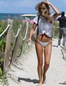 Kate Bock Leaving the Beach in Miami