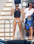 Kendall Jenner in Bikini taking a Shower in Monaco