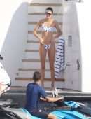 Kendall Jenner in Bikini taking a Shower in Monaco