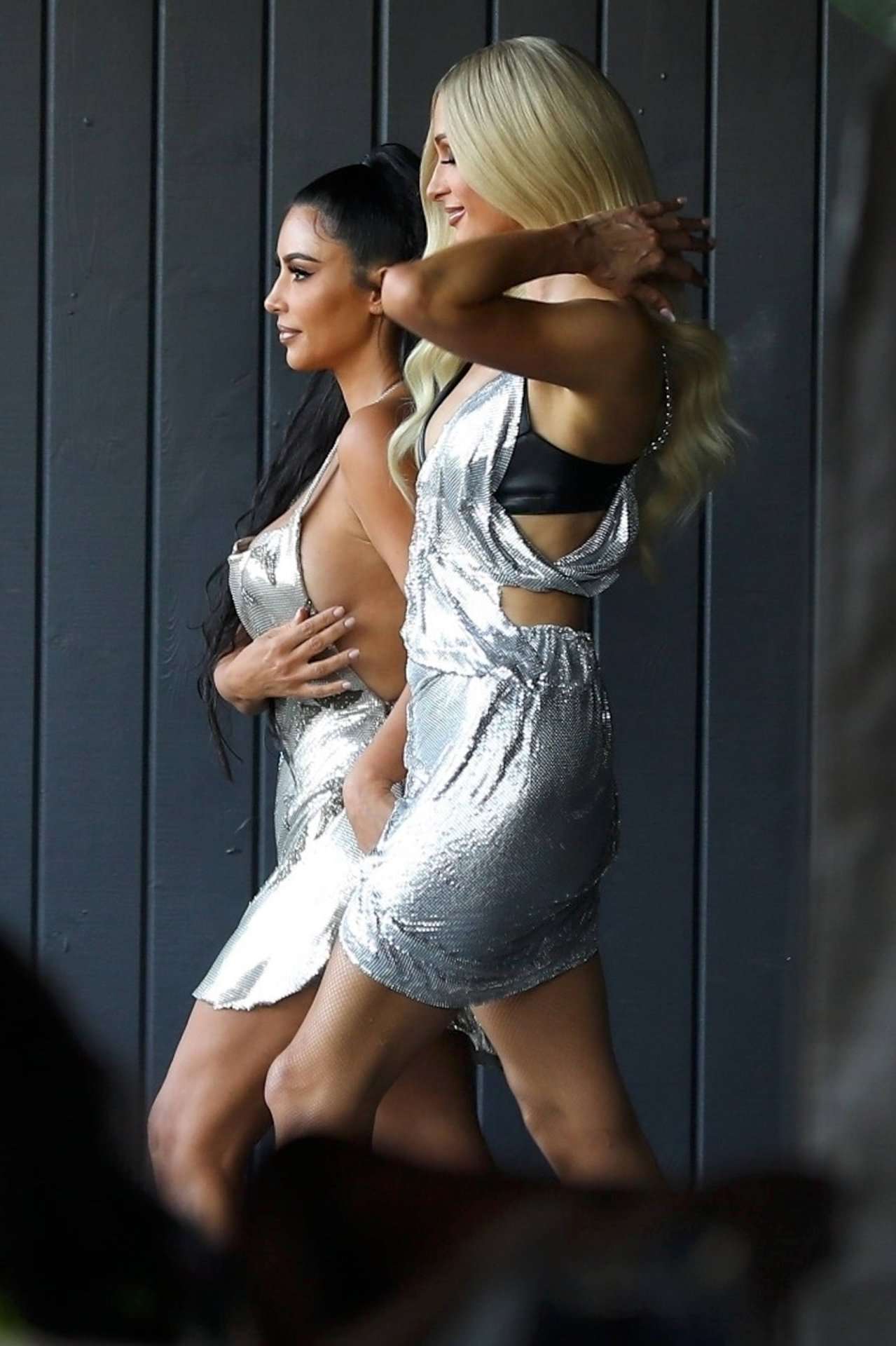 Kim Kardashian at Paris Hilton’s Music Video Shoot in Los Angeles