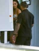 Kim Kardashian at Paris Hilton’s Music Video Shoot in Los Angeles