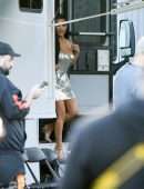 Kim Kardashian at Paris Hilton’s Music Video Shoot in Los Angeles