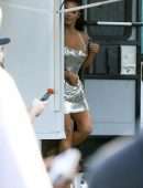 Kim Kardashian at Paris Hilton’s Music Video Shoot in Los Angeles
