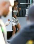 Kim Kardashian at Paris Hilton’s Music Video Shoot in Los Angeles