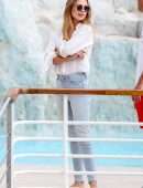 Kimberley Garner Braless Out in Antibes