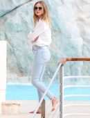 Kimberley Garner Braless Out in Antibes
