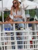 Kimberley Garner Braless Out in Antibes