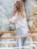Kimberley Garner Braless Out in Antibes