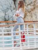 Kimberley Garner Braless Out in Antibes