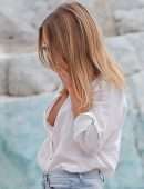 Kimberley Garner Braless Out in Antibes